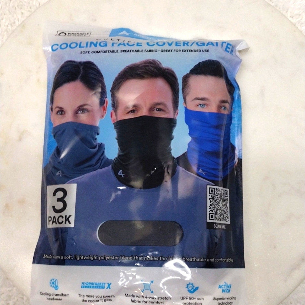 Arctic Cool Multifunction Cooling Face Cover/Gaiter 3- Colors Unisex One Size